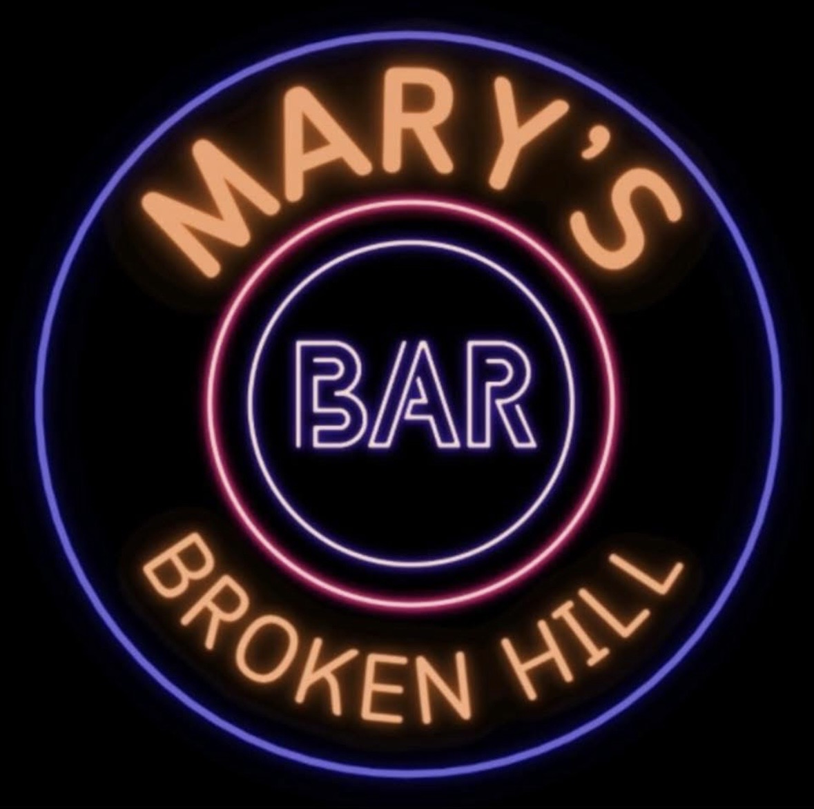 Mary's Bar Broken Hill neon logo